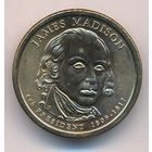 1 доллар США 2007 год 4-й Президент Джеймс Мэдисон двор Р _состояние аUNC