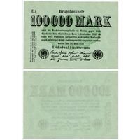 Германия. 100 000 марок (образца 1923 года, P91a, водяной знак D и G в звёздах, UNC)