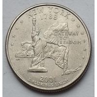 США 25 центов (квотер) 2001 г. Р. Штат Нью-Йорк