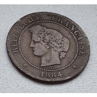 Франция 5 сантимов, 1884 8-7-1