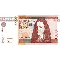 Колумбия 10000 песо образца 2014 года UNC p453