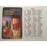 Карманный календарик. Северное сияние . 1987 год