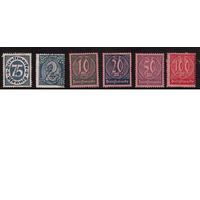 Германия(Рейх)-1923,(Мих.69-74)   */гаш. , Служебные марки(полная серия)