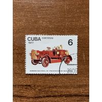 Куба 1977. Пожарный транспорт. Марка из серии