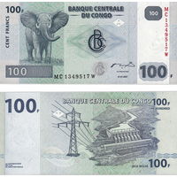 Конго 100 франков  2013 год  UNC