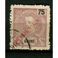 Португальские колонии - Гвинея - 1913 - Надпечатка REPUBLICA на 75R - [Mi.129] - 1 марка. Гашеная.  (Лот 142BE)