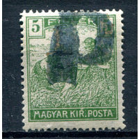 Венгрия - 1916/20г. - жнецы, 5 f, надпечатка P - 1 марка - MNH. Без МЦ!