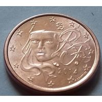 1 евроцент, Франция 2014 г., AU