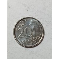 Сингапур 20 центов 2018 года .