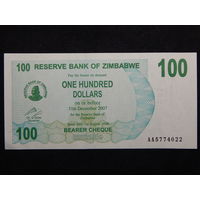 Зимбабве 100 долларов 2006г.UNC