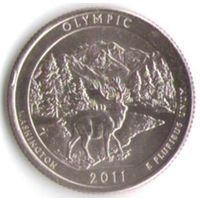 25 центов 2011 г. Парк=8 Национальный парк Олимпик Вашингтон  Двор Р _UNC