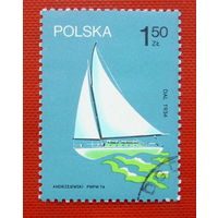 Польша. Парусник. ( 1 марка ) 1974 года.