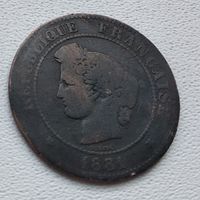 Франция 5 сантимов, 1881 8-7-3