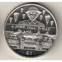 Британские Виргинские острова 1 доллар 2004 60 лет Высадке в Нормандии - Десант