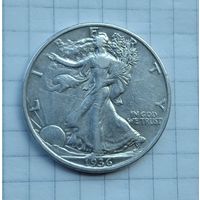 США, 1/2 доллара 1936 Walking Liberty Half Dollar серебро