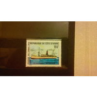 Корабли, флот, пароходы, транспорт, марка, Кот дИвуар 1990