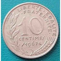 Франция 10 сантимов 1967 02