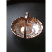 Солонка блюдце STERLING серебро 925, Англия, корзинка, тарелочка, икорница, розетка, без дефектов
