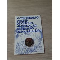 Монета Португалия 2 евро 2019 500 лет кругосветному плаванию Магеллана BU БЛИСТЕР