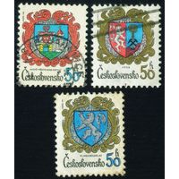 Гербы городов Чехословакия 1982 год 3 марки