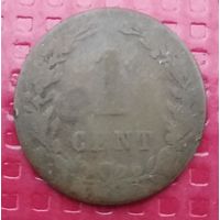 Нидерланды 1 цент 1883 г. #50103