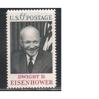 США-1969, (Мих.994) , **, Личности, Президент Эйзенхауэр (одиночка)