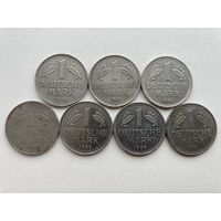 Германия ФРГ 1 марка 68G,81G,82D.J,89D,J 91J