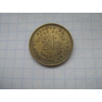 Бельгийское Конго 2 франка 1947г.km28