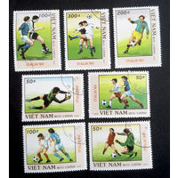 Вьетнам 1989 г. Чемпионат Мира по Футболу. Италия 1990 год. Спорт, полная серия из 7 марок #0028-С1P5