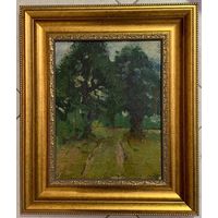 Зайцев Е.А -Народный художник."Дорога к лесу", 1963г. Холст, масло. Размер 31,5х25 см