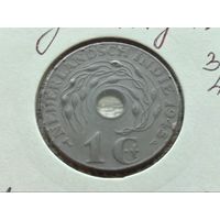 Голландская Ост-Индия. 1 цент 1945, отметка монетного двора "P" - Филадельфия, в холдере.