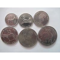Эритрея. Набор 6 монет 1991 г.