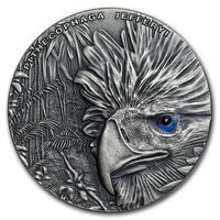 Ниуэ 2 доллара 2018г. "Филлипинский орёл". Монета в капсуле; деревянном подарочном футляре; сертификат; коробка. СЕРЕБРО 31,135гр.(1 oz).