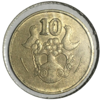 Кипр 10 центов, 1985 (холдер)