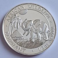 Сомали 2017 серебро (0.5 oz) "Слоны"
