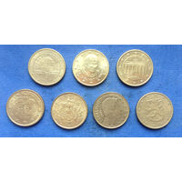 Лот 50 евроцентов (Австрия, Ватикан, Германия, Италия, Испания, Люксембург, Финляндия). Всего 7 монет