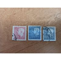 3 марки Швеция послевоенная