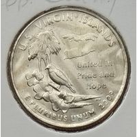 США 25 центов (квотер) 2009 г. Американские Виргинские острова. P. В холдере