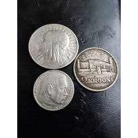 2 марки.2 кроны.10 злотых.1930-е