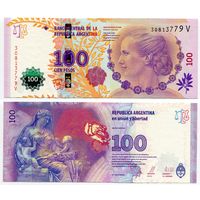 Аргентина. 100 песо (образца 2012 года, P358b, серия V, UNC)