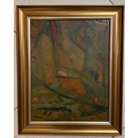 Красовский Е.Е.- Заслуженный художник."Абстракция", 1974г. Картон, масло. Размер 35х27 см