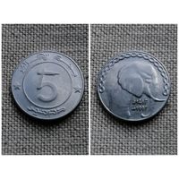 Алжир 5 динаров 1997 /фауна/животные/слон/FA