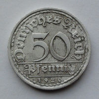 Германия - Веймарская республика 50 пфеннигов. 1920. А