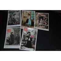 Сборная серия старинных открыток, по теме: "ЕВРЕЙСКИЕ Девушки" - моя коллекция до 1917 года - антикварная редкость - цена за всё, что на фото, по отдельности пока не продаю-!