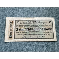 Германия Нотгельд LEIPZIG 10 миллионов марок 01.08.1923 год / 162 х 80