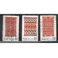 США-1986, (Мих.1845-1848), гаш., Прикладное искусство, Индейцы , 3 марки(2)