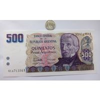 Werty71 Аргентина 500 песо 1984 UNC банкнота