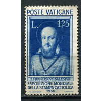 Ватикан - 1936 - Святой Франциск Сальский 1,25L - [Mi.57] - 1 марка. Чистая без клея.  (Лот 64EV)-T25P1