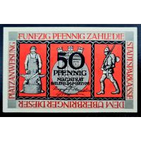 РАСПРОДАЖА!!! -ГЕРМАНИЯ БИЛЕФЕЛЬД (СЕВЕРНЫЙ РЕЙН-ВЕСТФАЛИЯ) 50 пфеннигов 1918 год - AU!