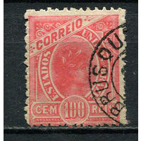 Бразилия - 1905 - Аллегория - Голова Свободы 100R - (есть надрыв) - [Mi.157y] - 1 марка. Гашеная.  (Лот 26CL)